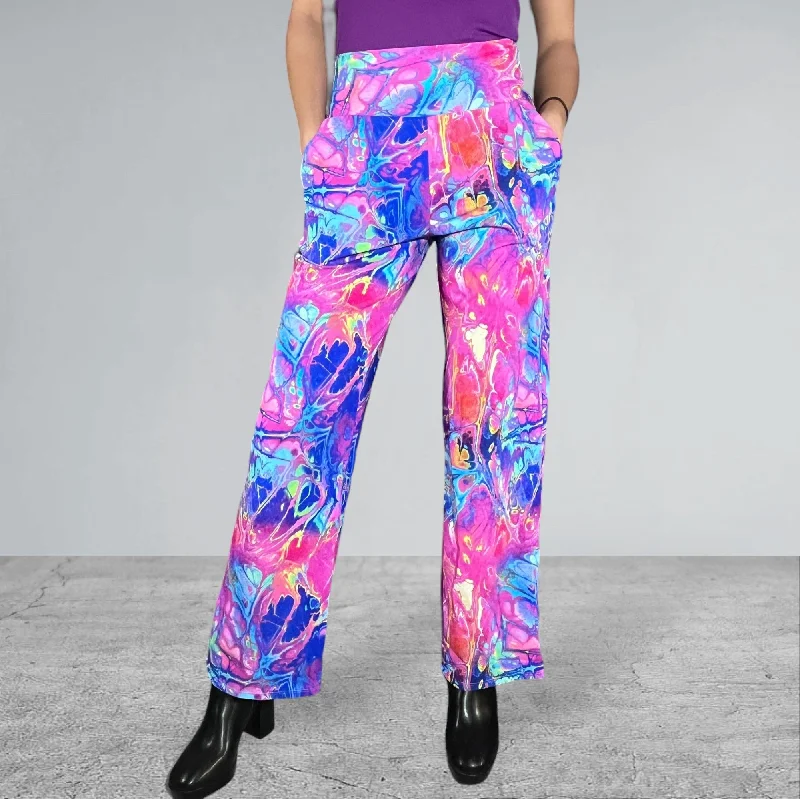 Rainbow Vapor Wide Straight Wide Leg Relaxed Fit Pants