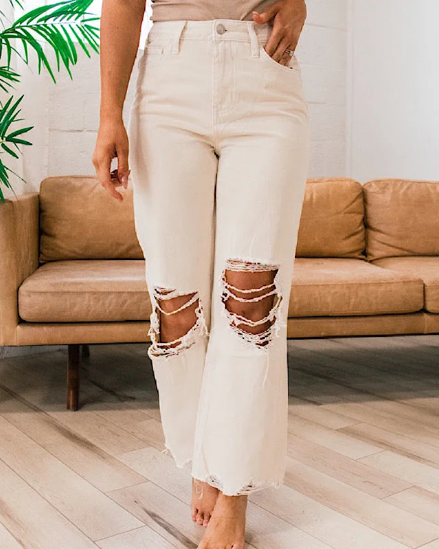 Vervet Natural 90's Crop Flare Jeans