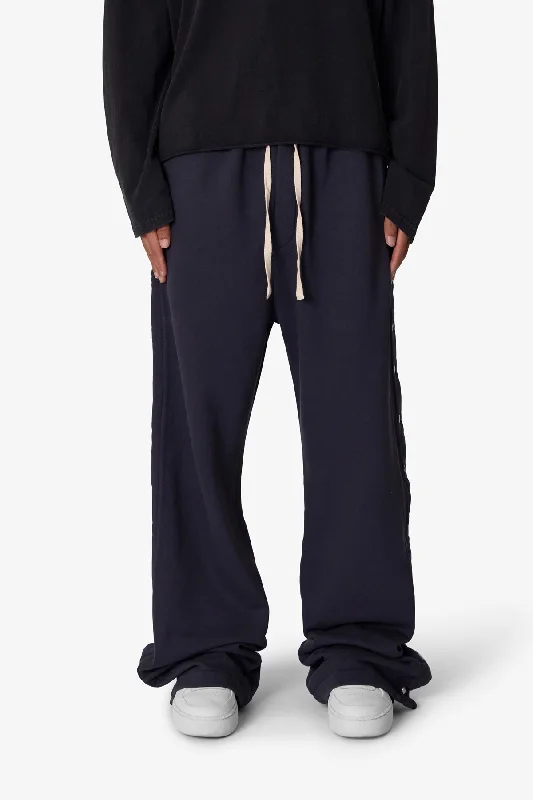 Side Snap Fleece Pants - Washed Black