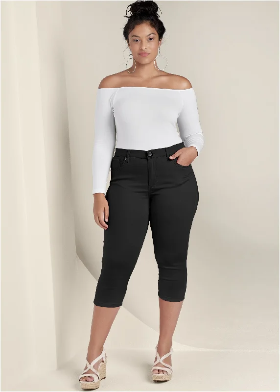 Cindy Capri Jeans - Black