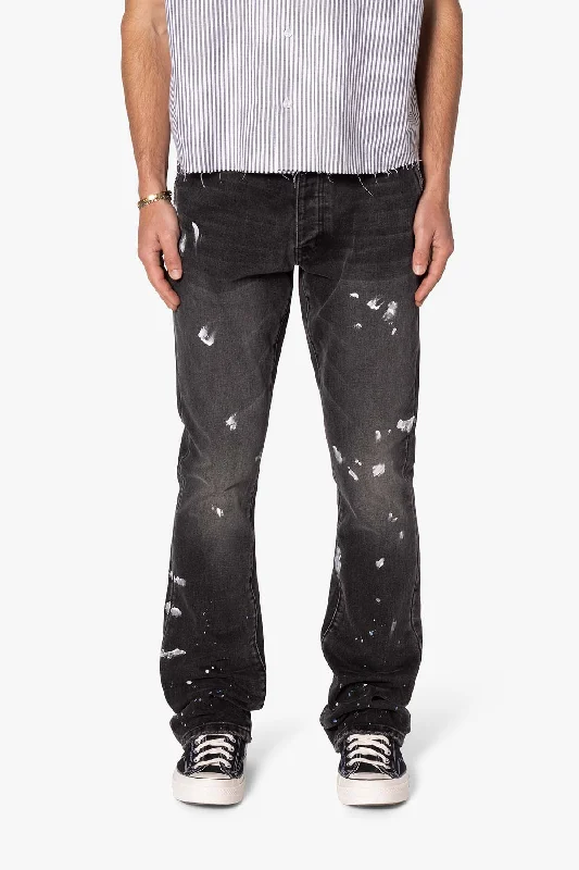 B679 Worn In Painted Pants - Washed Black