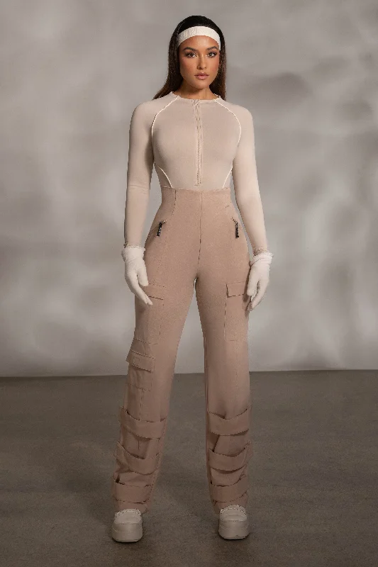 Tan Nyah Nylon Utility Pants