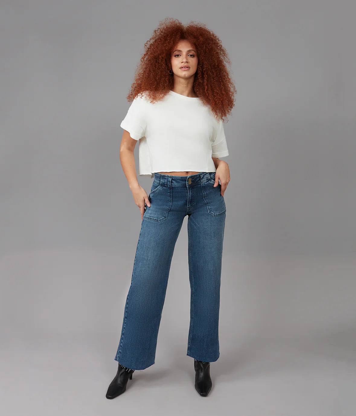 Nova Mid Rise Wide Leg Jeans