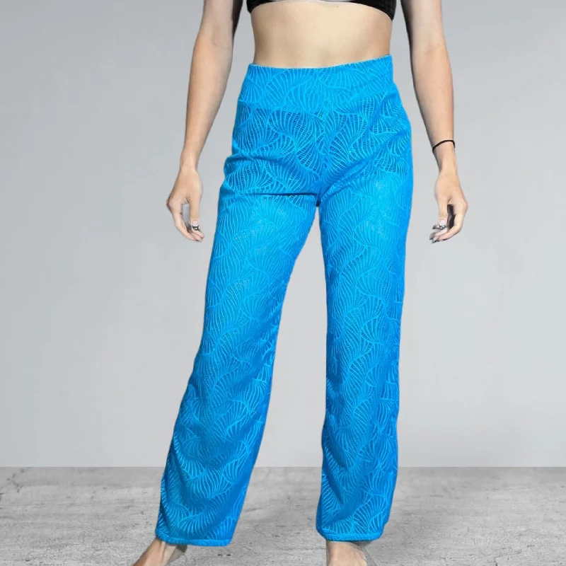 Several Colors - Beach Wave Mesh Straight Wide Leg Relaxed Fit Pants