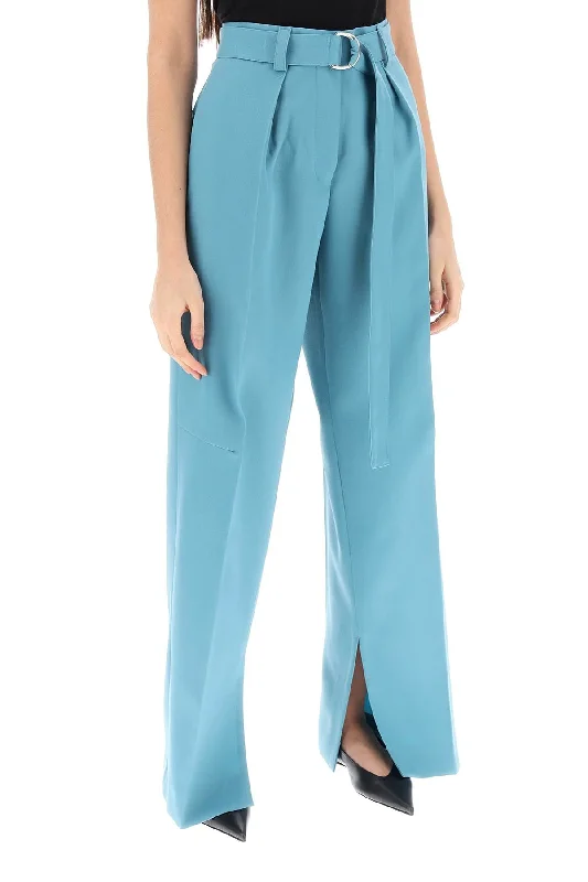 wide leg pants in light wool