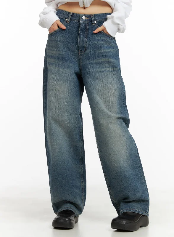 Washed Wide Leg Jeans CA419