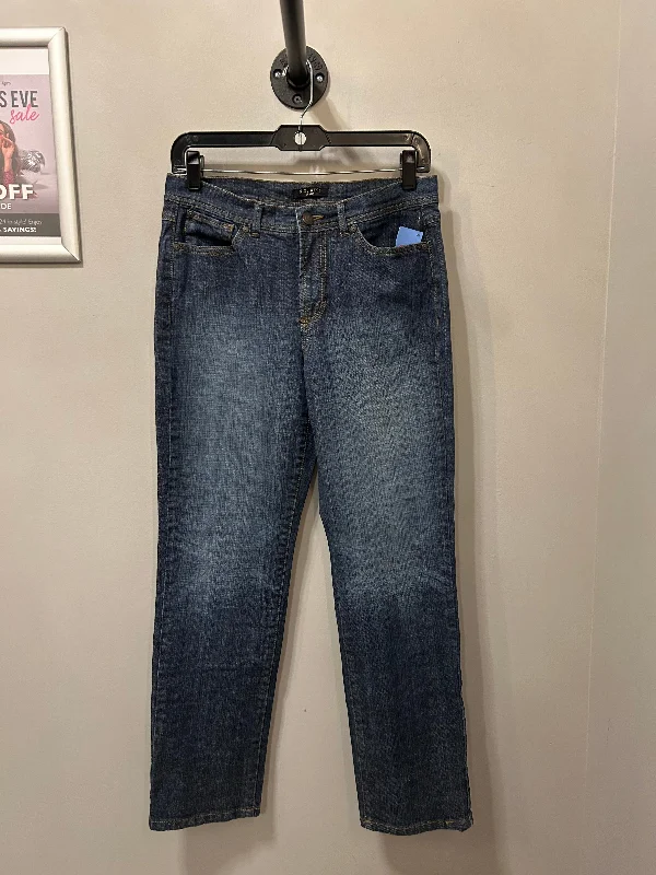 Jeans Straight By Nine West In Blue Denim, Size: 4