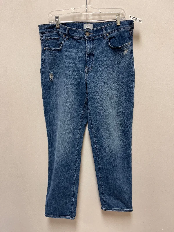 Jeans Straight By Loft In Blue Denim, Size: 12