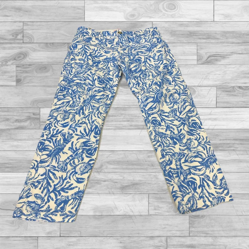 Pants Designer By Lilly Pulitzer In Blue & White, Size: 8