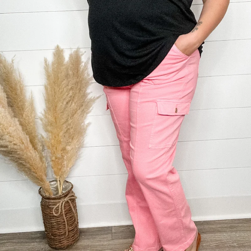 Judy Blue "Seeing Pink" Cargo Jeans