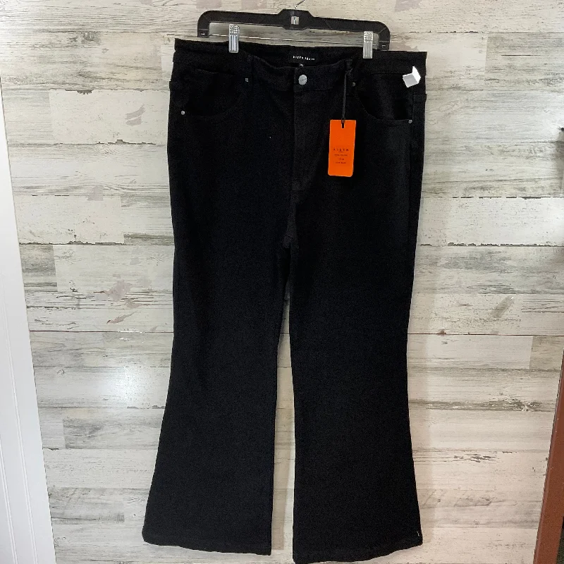 Jeans Flared By Risen In Black Denim, Size: 3x