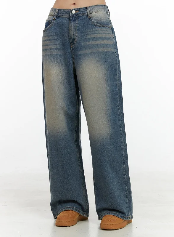 Cami Washed Denim Wide Leg Jeans OS410