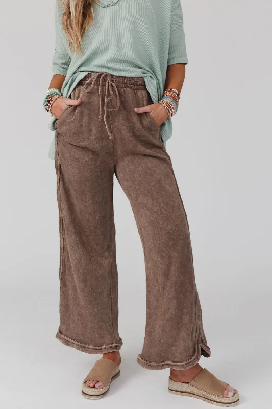 So Comfy Wide Leg Pant Full Length - Mocha