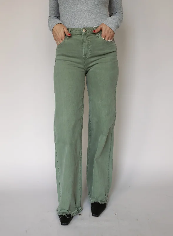 Briggs High Rise Olive Jeans