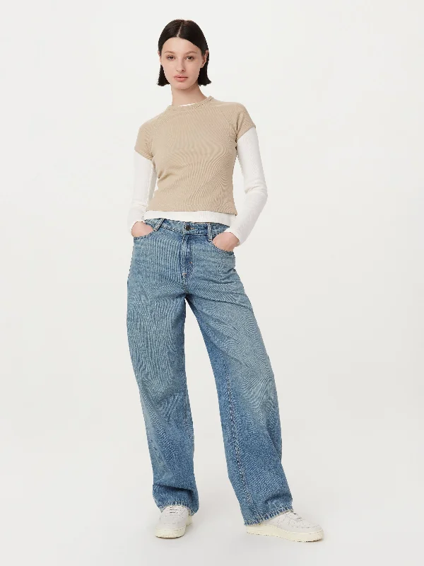 The Ellie Ultra Wide Leg Jean in Medium Indigo