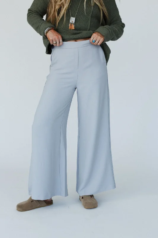 World Traveler Wide Leg Pant - Light Gray