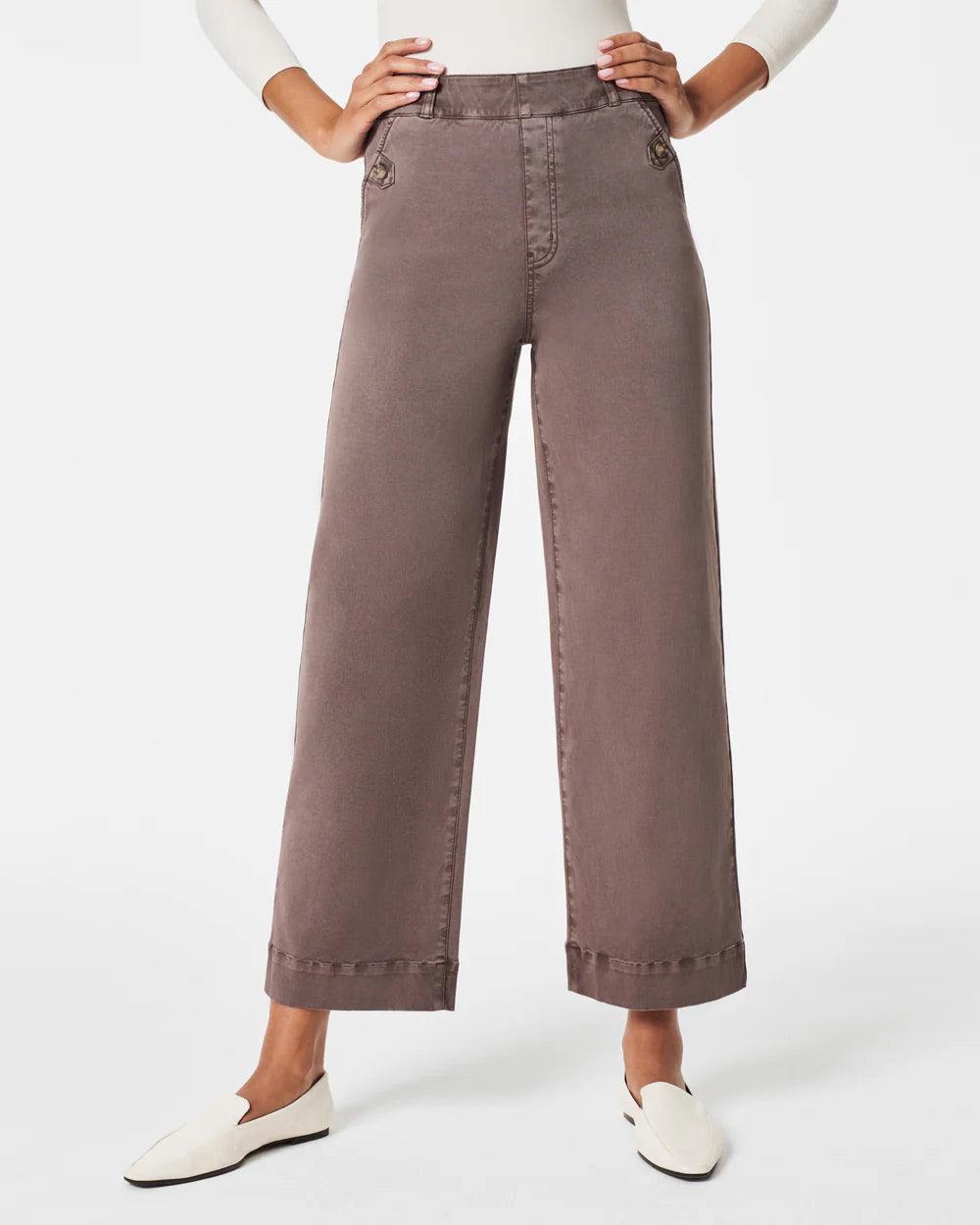 Spanx Stretch Twill Cropped Pant | Smoke