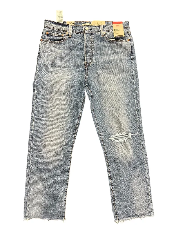 Jeans Straight By Levis In Blue Denim, Size: 14