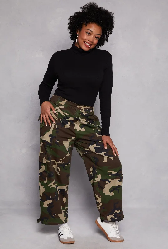 Plus Size Almost Famous Twill Camo Pants