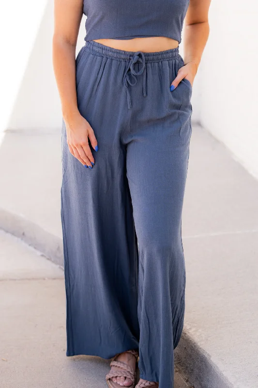 Cynthia Elastic Waist Pants | Indigo