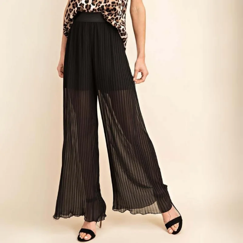 Bold & Beautiful Sheer Pleated Pants Made in USA