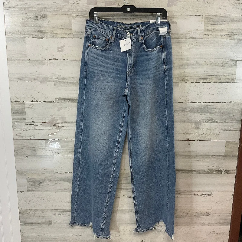 Jeans Wide Leg By American Eagle In Blue Denim, Size: 6