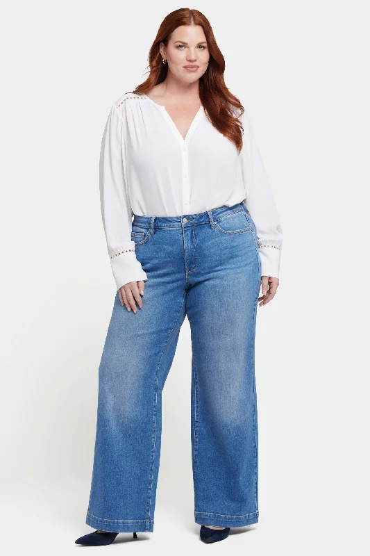 Teresa Wide Leg Jeans In Plus Size - Water Canyon