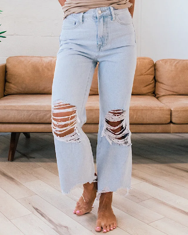 Vervet Light Denim 90's Crop Flare Jeans