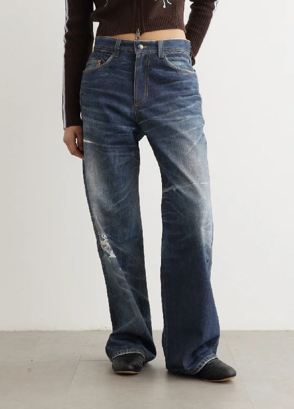 Trompe L'Oeil Printed Denim Jeans