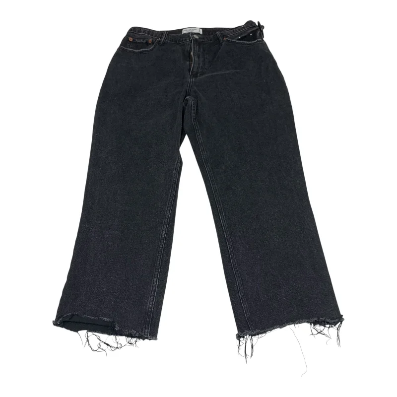 Jeans Straight By Abercrombie And Fitch In Black Denim, Size: 12