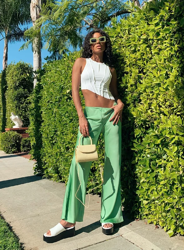 Joshua Low Rise Wide Leg Pants Green