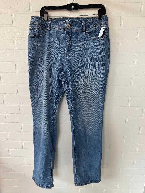 Jeans Straight By Inc In Blue Denim, Size: 12