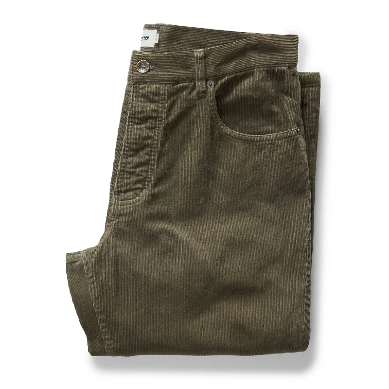 The Democratic 5-Pocket Pant in Fatigue Olive Corduroy