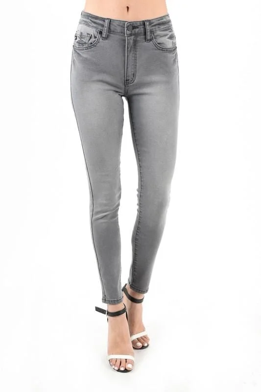 The Courtney - Gunmetal Grey High-Rise Cropped Skinny Jean