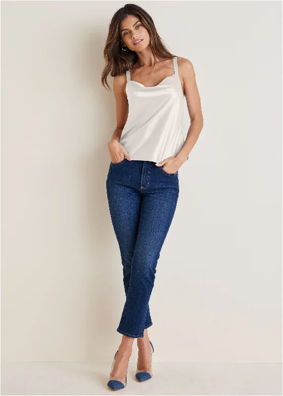 Audrey Straight Leg Jeans - Dark Wash