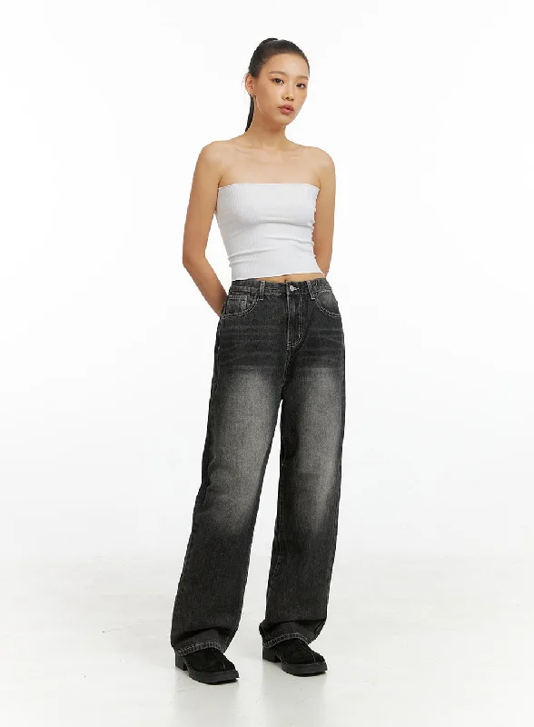 Eve Washed Wide Leg Jeans IG405