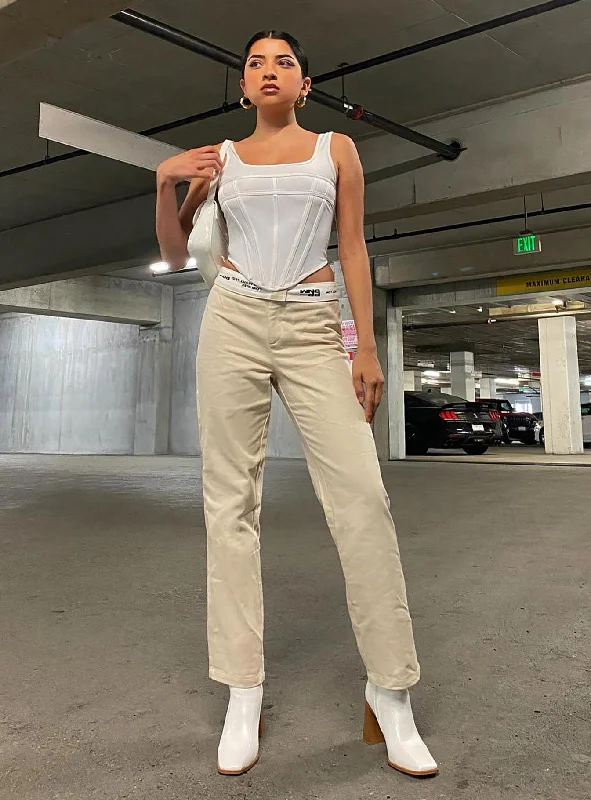 Dava Low Rise Pants Cream