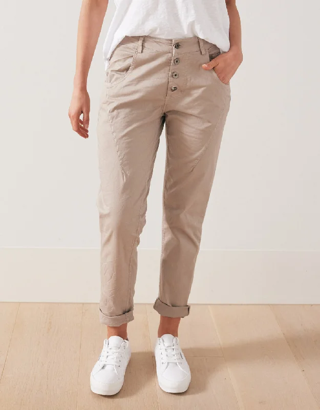 Signature Jersey Denim Pants - Taupe