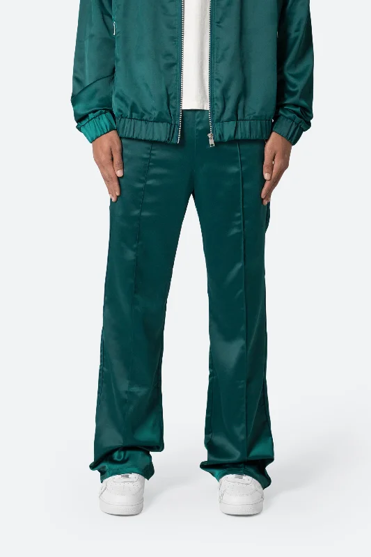 Satin Stacked Pants - Green