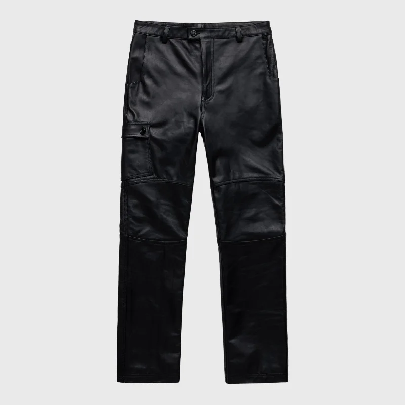 Leather Cargo Pant Black