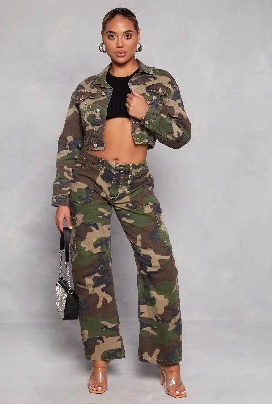 Almost Famous Camo Wide Leg Cargo Pants