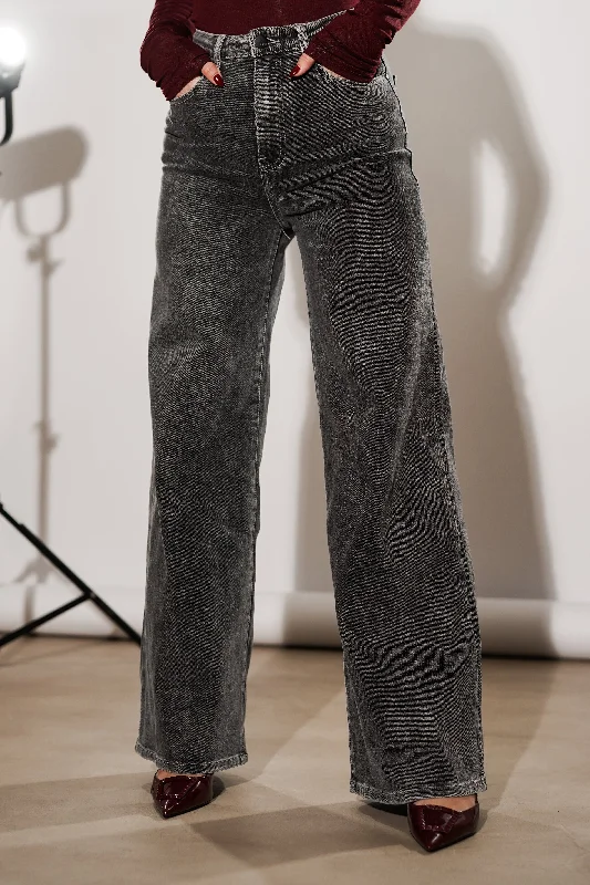 Wide leg jeans grijs - Lola