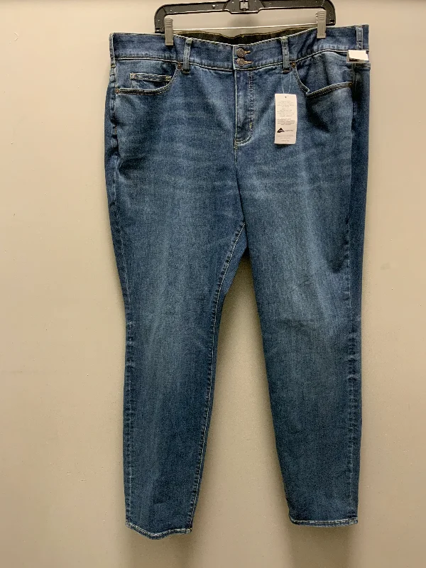 Jeans Straight By Lands End In Blue Denim, Size: 22w