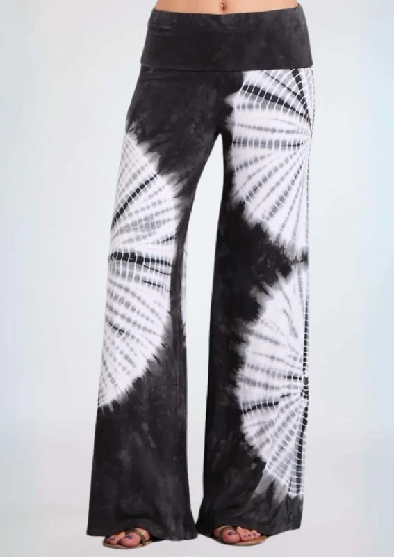 Groovy Grey Tie Dye Palazzo Pants Made in USA