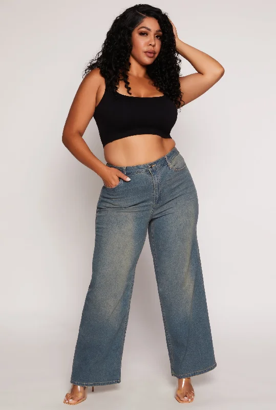 Plus Size Almost Famous Wide Leg Jeans