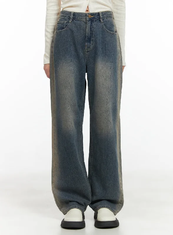 Evie Vintage Washed Wide Leg Jeans CG426