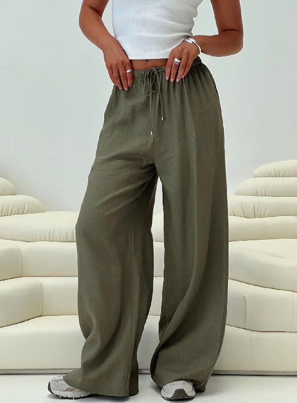 Ogilvie Linen Blend Pants Olive