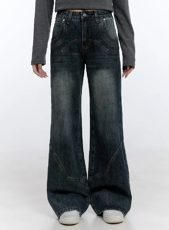 Barbara Washed Wide Leg Jeans CD420