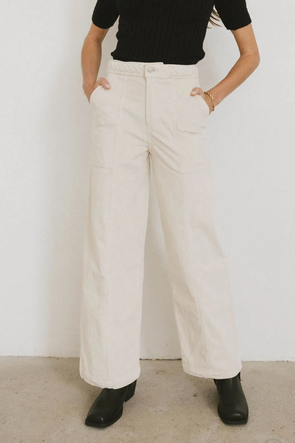 Ariella Corduroy Pants in Ivory