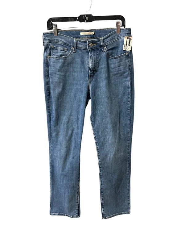 Jeans Straight By Levis In Blue Denim, Size: 8